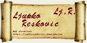 Ljupko Resković vizit kartica